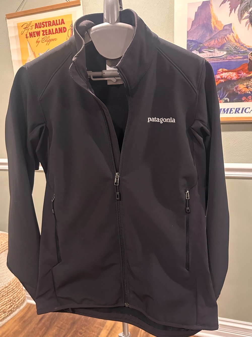 Patagonia Polar-Tech Wind Block Black Performance Jacket- Size XS